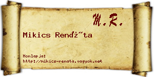 Mikics Renáta névjegykártya